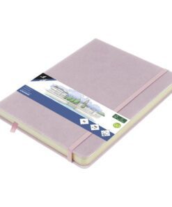Schetsboek Kangaro A5 violet PU HC 80 blad 140gr roomwit    met elastiek en lint