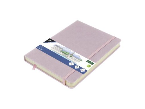 Schetsboek Kangaro A5 violet PU HC 80 blad 140gr roomwit    met elastiek en lint