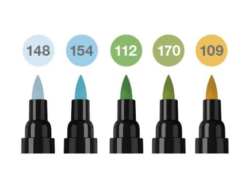 Tekenstift Faber-Castell Pitt Artist duo marker Animals     etui 5stuks  kleur nrs: 109,112,148,154,170