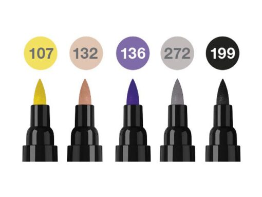 Inkttekeningen hebben een zeer lange artistieke traditie. Het is altijd een interessant medium geweest voor kunstenaars en grafici, het geeft tekeningen expressie en duurzaamheid en kan ook worden gecombineerd met vele andere tekentechnieken. Faber-Castell heeft alle voordelen van tekeninkt gecombineerd met de voordelen van een moderne, gemakkelijk te gebruiken multifunctionele marker - de Pitt Artist Pen duo marker. De gepigmenteerde en zeer lichtechte tekeninkt is ideaal voor schetsen, tekeningen, lay-outs, modeontwerp en illustratie. Doordat deze marker 2 punten heeft maakt het de mogelijkheden eindeloos. De brushpunt is fijn en flexibel en uitermate geschikt voor artistieke werken terwijl je de andere in metaal gevatte punt (0.8mm) juist kunt gebruiken voor meer gedetailleerde tekeningen en schetsen. De permanente inkt is waterproof en drukt niet door het papier. Inhoud Fasion set 5 stuks. Kleurnummers: 107, 132, 136, 272, 199.