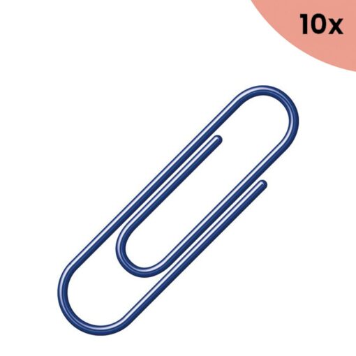 10x Paperclips Alco 26mm rond doos a 100 stuks donkerblauw