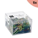 5x Paperclips Alco 26mm hoekig 500 stuks in doos assorti