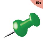 15x Pushpins Alco doosje a 40 stuks donkergroen