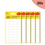 20x Avery etiket Zweckform 18x12mm wit blister a 216 etiketjes
