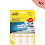 5x Avery etiket Zweckform 37x5mm wit pakje a 1976 etiketjes