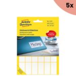 5x Avery etiket Zweckform 38x18mm wit pakje a 648 etiketjes