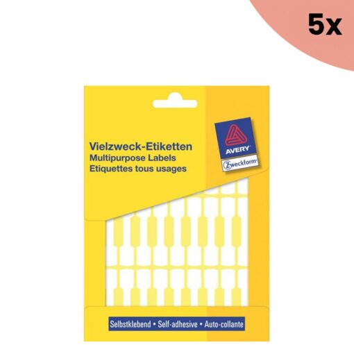 5x Avery Halteretiket Zweckform 54x11mm wit pakje a 924 etiketjes