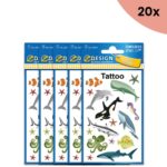 15x Avery Tattoo etiket Z-design Kids pakje a 1 vel oceaandieren