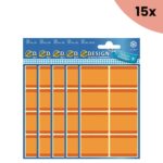 15x Avery diepvriesetiket Z-design Home 36x28mm 40 etiketten oranje