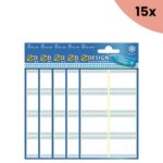 15x Avery diepvriesetiket Z-design Home 36x28mm 40 etiketten wit/blauw