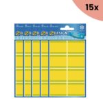 15x Avery diepvriesetiket Z-design Home 36x28mm 40 etiketten geel