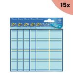 15x Avery diepvriesetiket Z-design Home 36x28mm 40 etiketten blauw