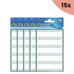 15x Avery diepvriesetiket Z-design Home 76x22mm 25 etiketten wit/blauw