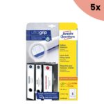2x Ordnerrugetiket Avery 297x38mm wit 25 vel 5 etiketten per vel