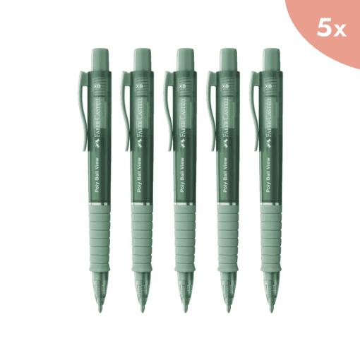 5x Faber Castell Balpen Faber-Castell Polyball View groene lelie