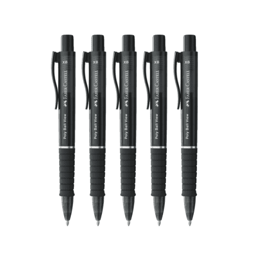 5x Faber Castell Balpen Faber-Castell Polyball View zwart