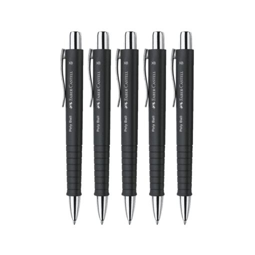 5x Faber Castell Balpen Faber-Castell Polyball XB  zwart