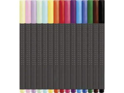 Fineliner Faber-Castell Grip 0,4mm blik 15 stuks