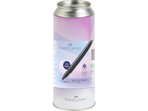 Fineliner Faber-Castell Grip 0,4mm blik 15 stuks