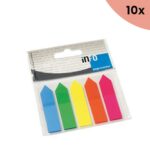 10x Info Notes Info Page Markers arrow film 12x50mm, 5 kleuren