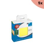 5x Info notes 75x75mm 3 x 100 blaadjes, 3 kleuren, FSC, hanging hole.
