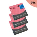 25x Info Notes 75x75mm fel roze blok a 80 vel ruitjes