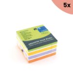 5x Info Notes 75x75mm assorti Color Mix blok a 450 vel