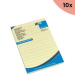 10x Info Notes Powernotes gelinieerd geel 100x150mm blok a 100 vel.