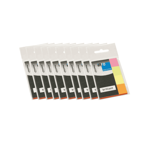 10x Info Notes Info Page Markers papier brilliant 20x50mm, 4 kleuren