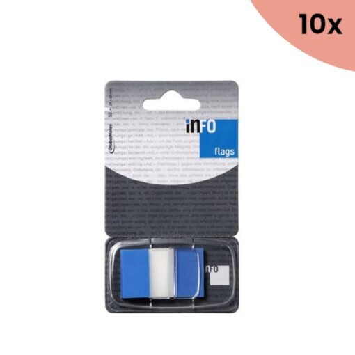 10x Info Notes info flags 25x43mm blauw blister à 50 stuks