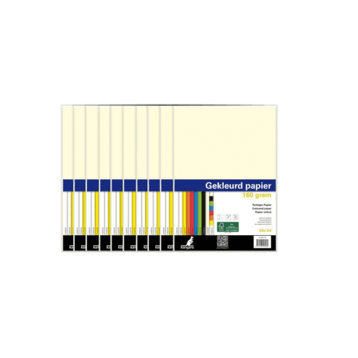 10x Kangaro KTC Papier Kangaro A4 160 grams pak à 50 vel (10x5) assorti
