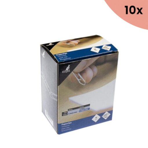 Kangaro KTC 10x Paperclip Kangaro verzinkt hoekig 26 mm doosje à 1000 stuks