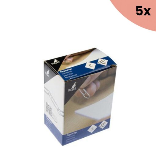 Kangaro KTC 5x Paperclip Kangaro 32 mm, hoekig, doosje à 1000 stuks, verzinkt