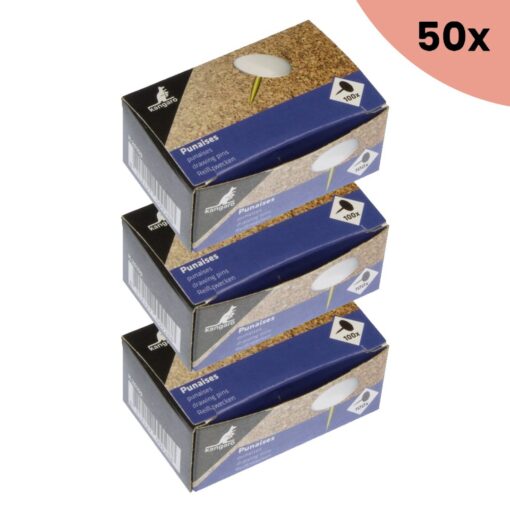 25x Kangaro KTC Punaise Kangaro witte kap. 100 stuks in doosje.