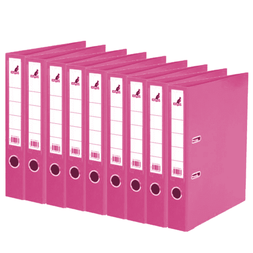 10x Kangaro KTC Ordner Kangaro A4 2 rings 75mm PP/ PP rose