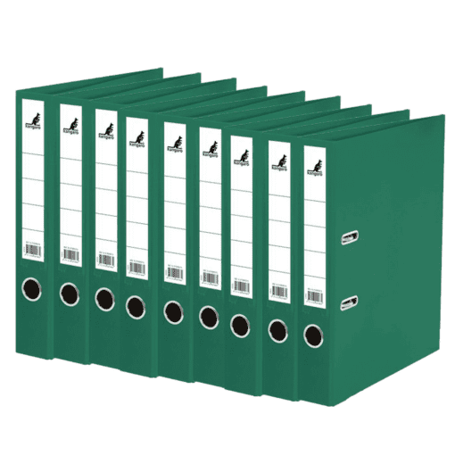10x Kangaro KTC Ordner Kangaro A4 2 rings 75mm PP/ PP groen