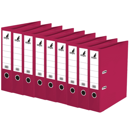 10x Kangaro KTC Ordner Kangaro A4 2 rings 75mm PP/ Papier bordeaux