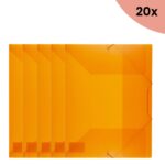 20x Kangaro KTC Elastomap Kangaro A4 PP transparant oranje