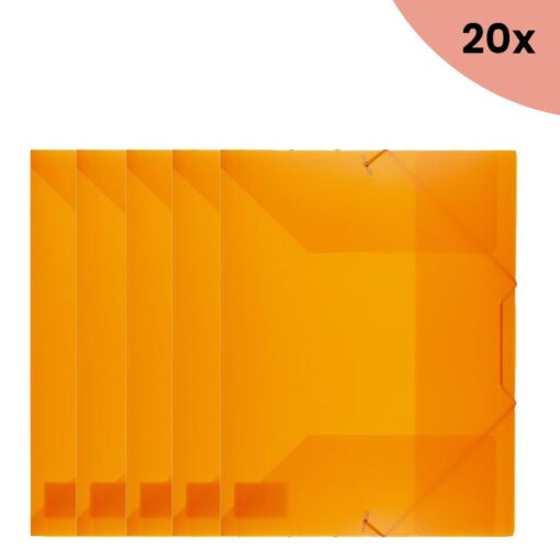 20x Kangaro KTC Elastomap Kangaro A4 PP transparant oranje