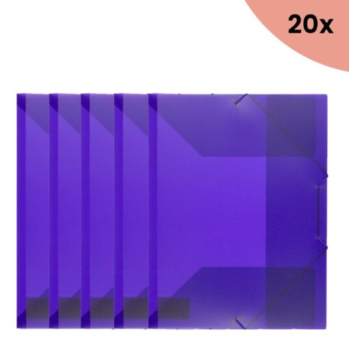 20x Kangaro KTC Elastomap Kangaro A4 PP transparant paars