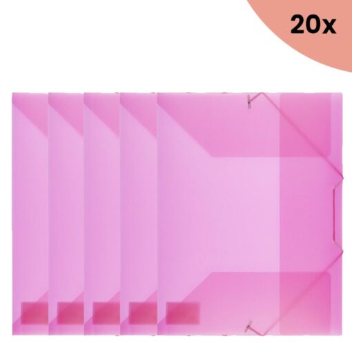 20x Kangaro KTC Elastomap Kangaro A4 PP transparant roze