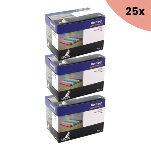25x Kangaro KTC Bordkrijt Kangaro ass.kleuren 100 stuks