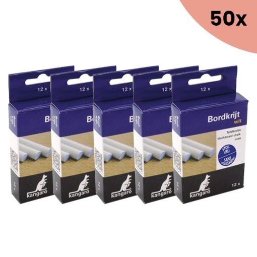 50x Kangaro KTC Bordkrijt Kangaro wit stofvrij 12 stuks