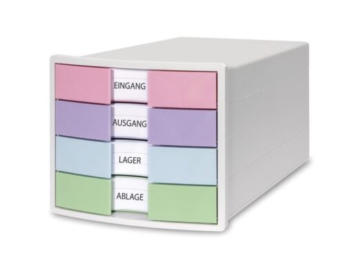 Ladekast HAN Impuls met 4 gesloten laden wit/pastel