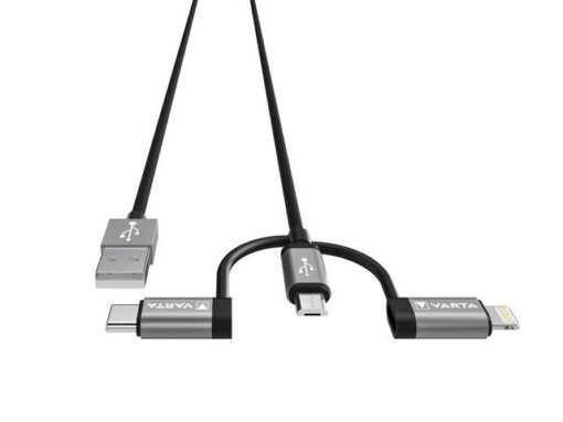 Oplaadkabel Varta 3 in 1 USB A naar USB C, lightning en     micro