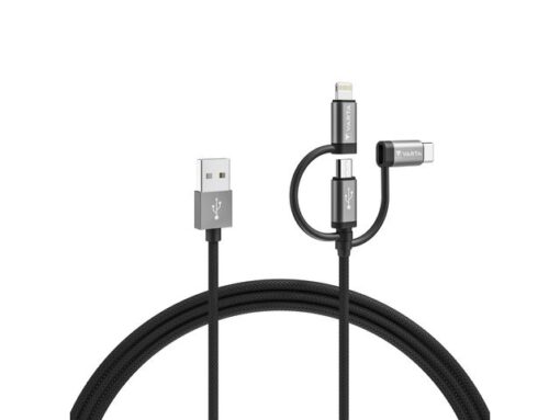 Oplaadkabel Varta 3 in 1 USB A naar USB C, lightning en     micro