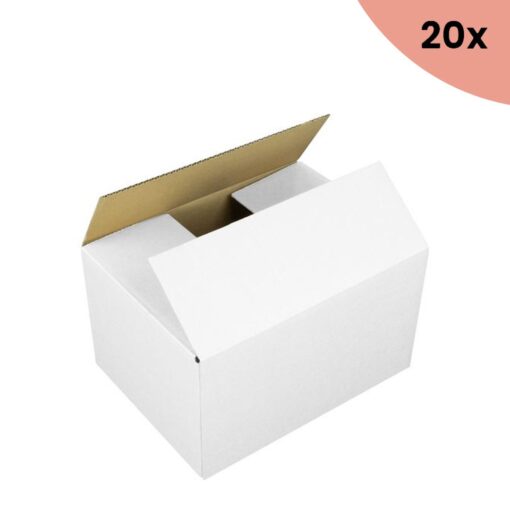 20x Verzenddoos Raadhuis 285x190x100mm EB-golf wit