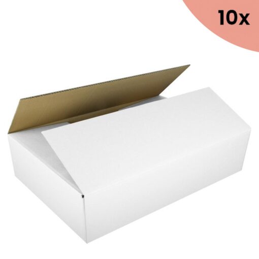 10x Verzenddoos Raadhuis Inw: 586x386x186mm EB-golf wit