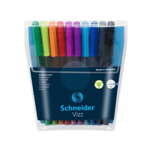 5x Balpen Schneider Vizz M etui a 10st. ass. kleuren