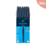 20x Balpen Schneider Reco donker blauw, schrijfkleur: blauw
